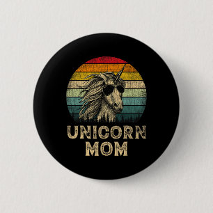 Vintage Unicorn Mum Unicorn Lovers Mummy Mother's 6 Cm Round Badge
