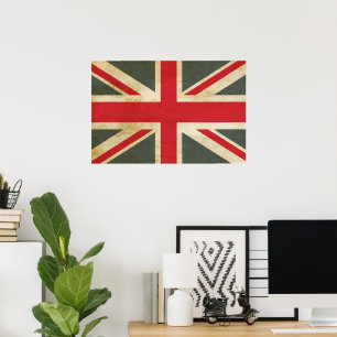 Vintage Union Jack British Flag Poster