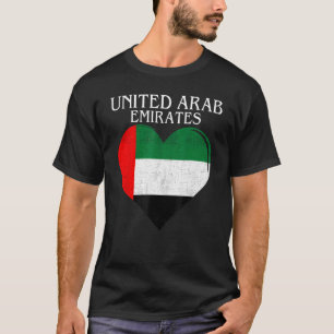 Vintage United Arab Emirates Flag Heart For UAE T-Shirt