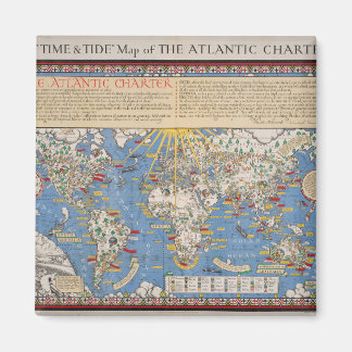 Vintage United Nations / Atlantic Charter map Magnet