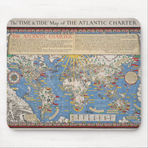 Vintage United Nations / Atlantic Charter map Mouse Pad