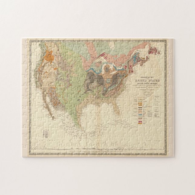 Vintage United States Geological Map (1856) Jigsaw Puzzle (Horizontal)