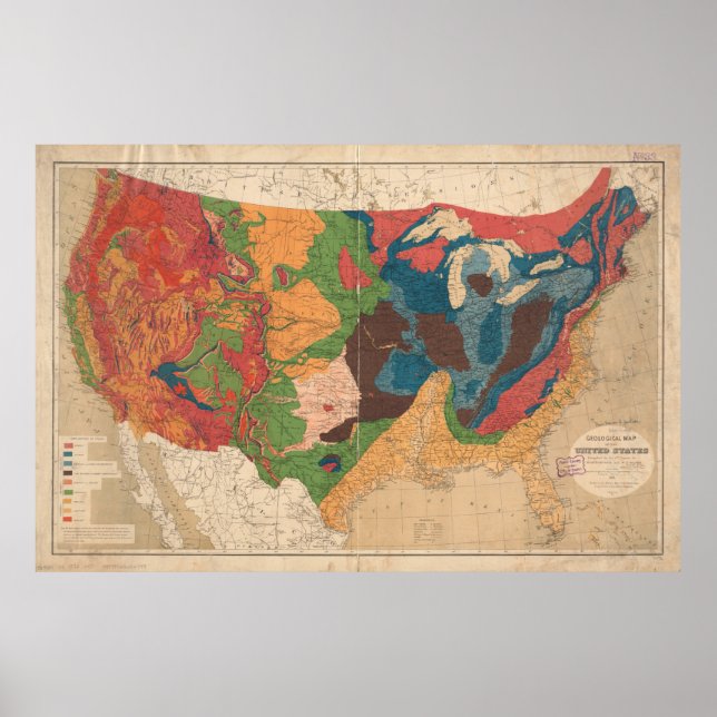 Vintage United States Geological Map (1872) Poster (Front)