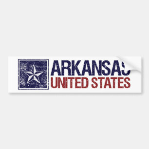 Vintage United States with Star – Arkansas Bumper Sticker