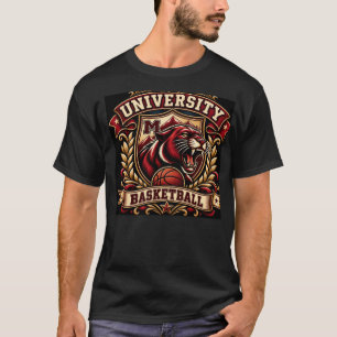 Vintage University Basketball Tiger Mascot Crest T T-Shirt
