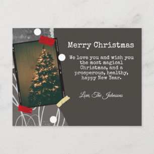 Vintage Upcycle Instant Photo Typewriter Christmas Postcard