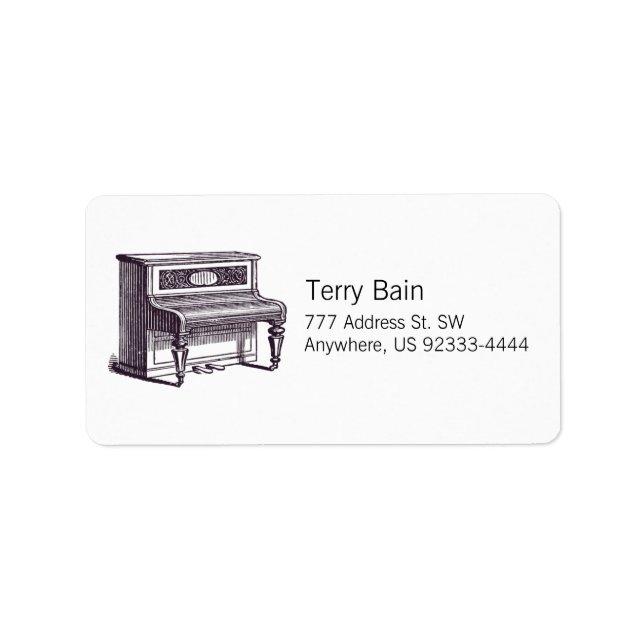 Vintage Upright Piano Label (Front)