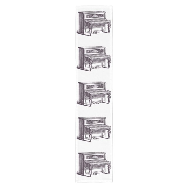 Vintage Upright Piano Short Table Runner (Front)