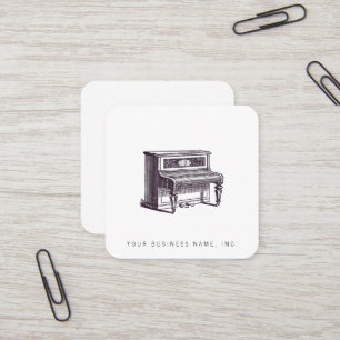 Vintage Upright Piano Square Business Card