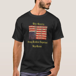 Vintage Upside Down American Flag Distressed T-Shirt