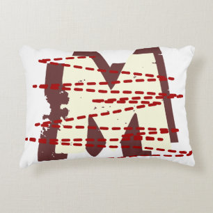 Vintage Urban Grunge Distressed Monogram Letter Decorative Cushion