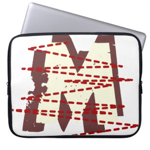 Vintage Urban Grunge Distressed Monogram Letter Laptop Sleeve