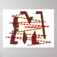 Vintage Urban Grunge Distressed Monogram Letter