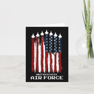 Vintage Us Air Force Veterans Usa American Flag 4t Card