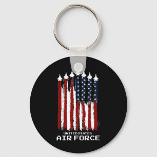 Vintage Us Air Force Veterans Usa American Flag 4t Key Ring