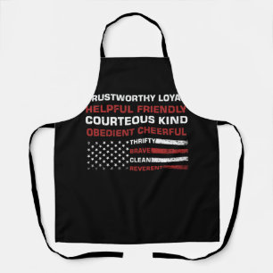 Vintage US America Flag Scouting Live by the Scout Apron