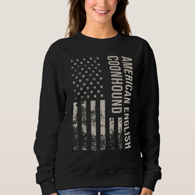 Vintage US American Flag American English Coonhoun Sweatshirt (Front)