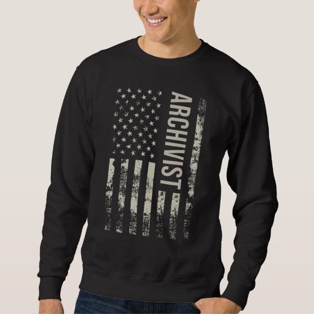 Vintage US American Flag Archivist Sweatshirt (Front)