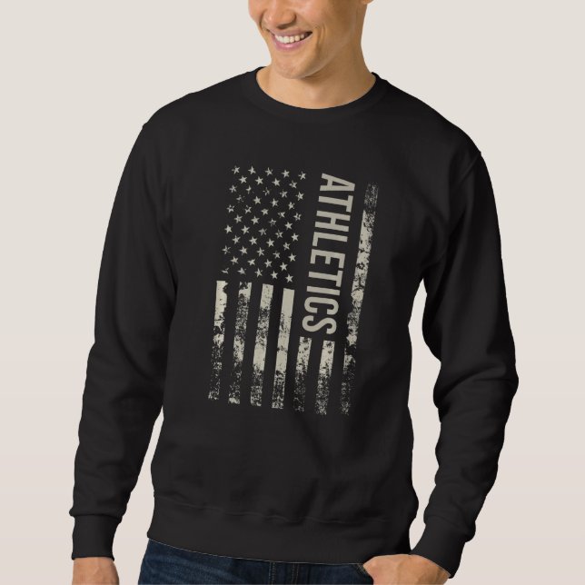 Vintage US American Flag Athletics Premium Sweatshirt (Front)