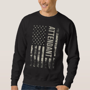 Vintage US American Flag Attendant Sweatshirt