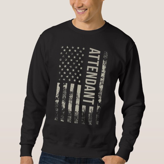 Vintage US American Flag Attendant Sweatshirt (Front)