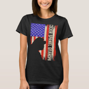 Vintage US American Flag Cocker Spaniel Grandpa Si T-Shirt