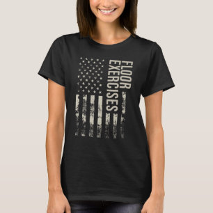 Vintage US American Flag Floor Exercises T-Shirt