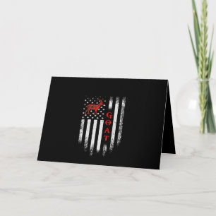 Vintage US American Flag Goat Card