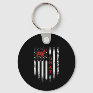 Vintage US American Flag Goat Key Ring