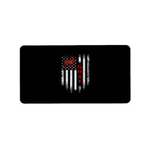 Vintage US American Flag Goat Label