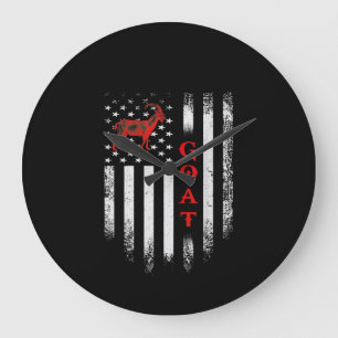 Vintage US American Flag Goat Large Clock