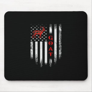 Vintage US American Flag Goat Mouse Pad