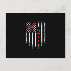Vintage US American Flag Goat Postcard