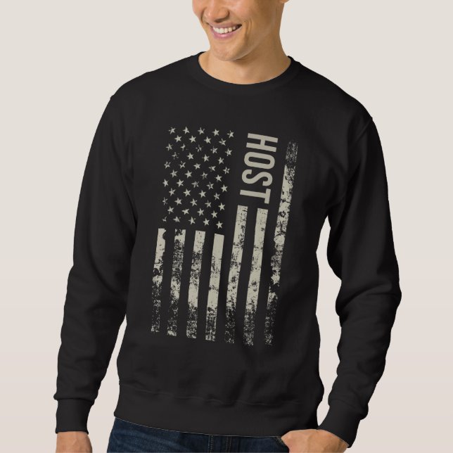 Vintage US American Flag Host Sweatshirt (Front)
