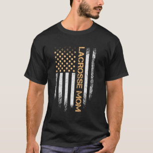 Vintage Us American Flag Lacrosse Player Mum Patri T-Shirt