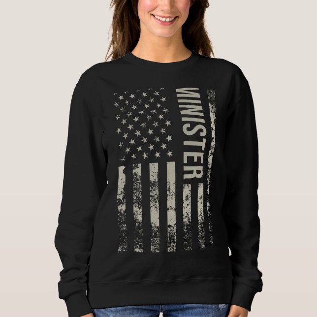 Vintage US American Flag Minister Sweatshirt (Front)