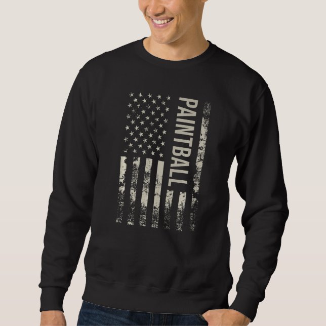Vintage US American Flag Paintball Premium Sweatshirt (Front)
