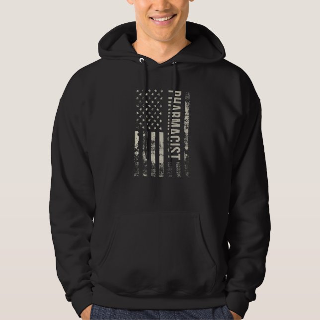 Vintage US American Flag Pharmacist Premium Hoodie (Front)