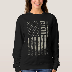 Vintage US American Flag Tai Chi Sweatshirt