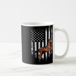Vintage Us American Flag Thoroughbred Horse Horseb Coffee Mug