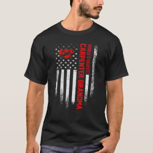 Vintage Us American Flag World S Okayest Carpenter T-Shirt