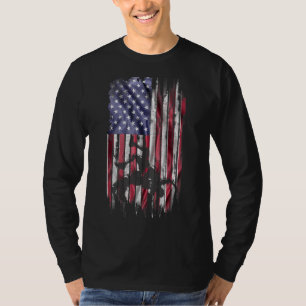 Vintage Us American Flag Wrestling Sport Wrestler T-Shirt