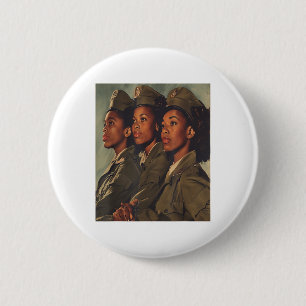 Vintage Us Army Black Sisterhood Women Soldiers Mi 6 Cm Round Badge