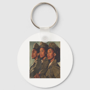 Vintage Us Army Black Sisterhood Women Soldiers Mi Key Ring