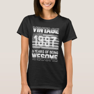 Vintage US Flag 1997 26 Years Awesome 26th Birthda T-Shirt