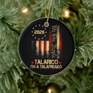 Vintage US Flag 2026 Patriotic Political Supporter Ceramic Ornament