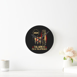 Vintage US Flag 2026 Patriotic Political Supporter Round Clock