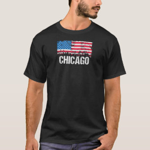 Vintage US Flag American City Chicago Illinois T-Shirt