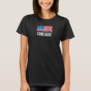 Vintage US Flag American City Chicago Illinois T-Shirt