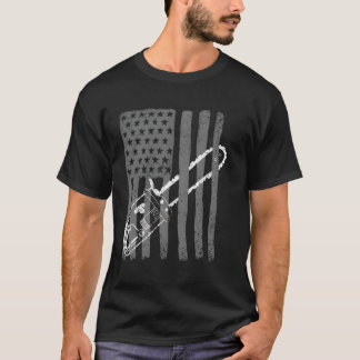 Vintage Us Flag Chainsaw Cute Woodworker Funny Log T-Shirt